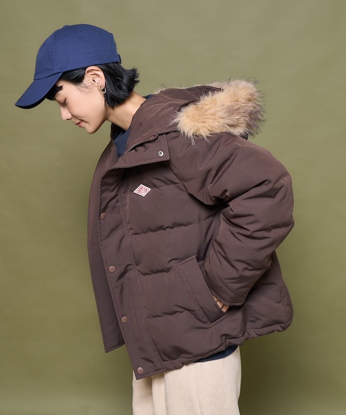 FAKE FUR HOODED DOWN JACKET