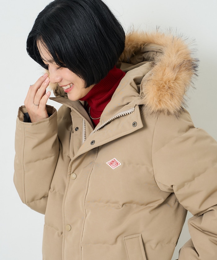 FAKE FAR HOODED DOWN JACKET
