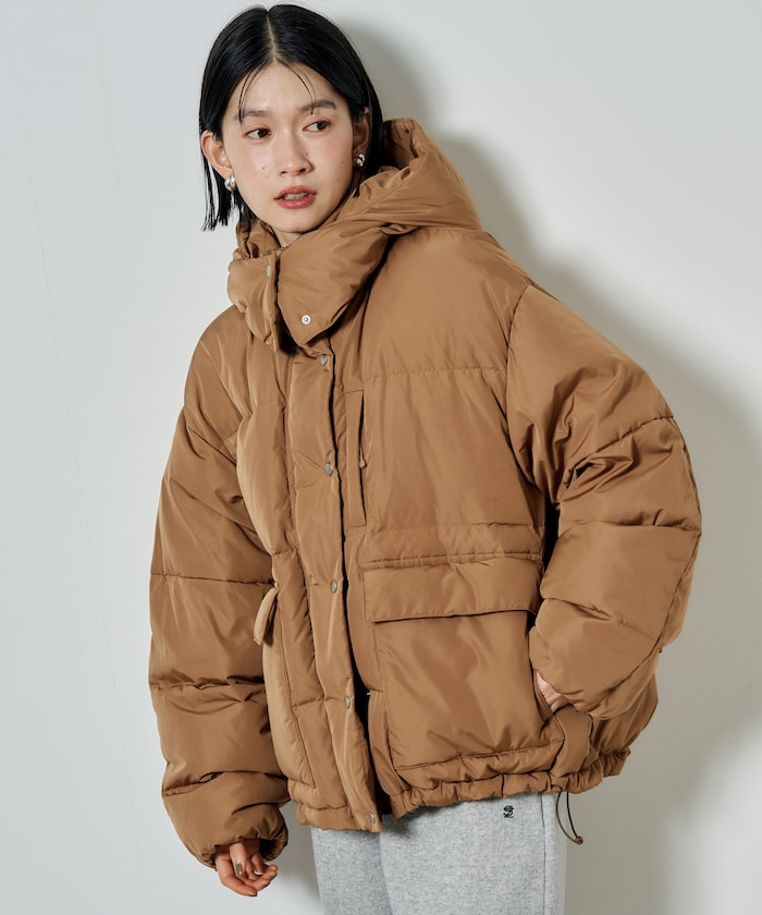 タフタ フード付きボリュームダウン