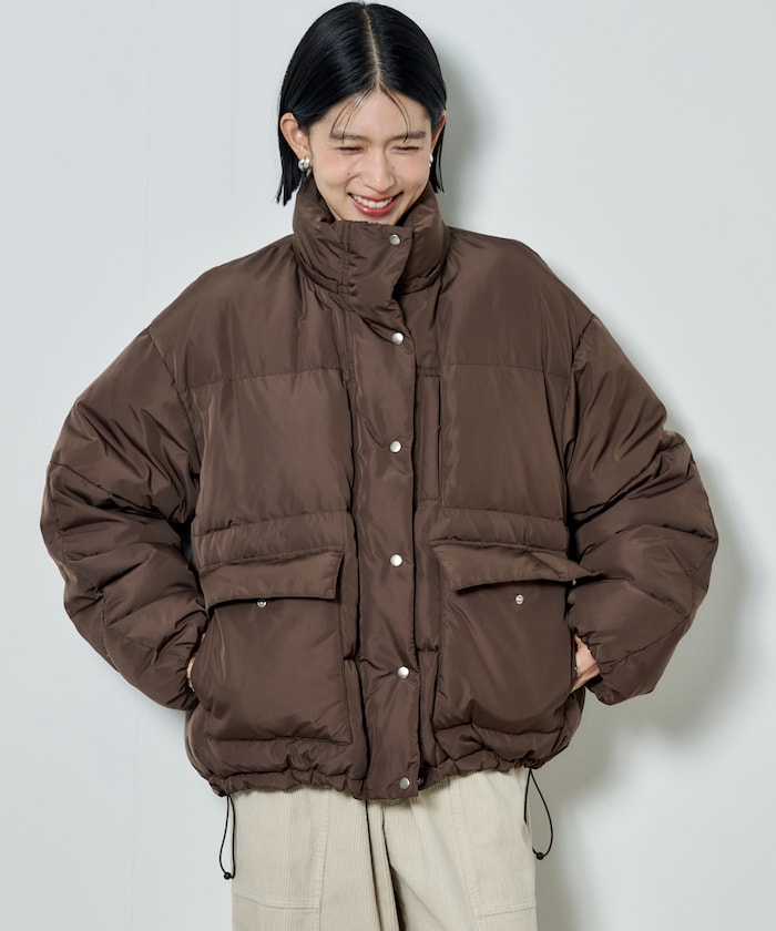 タフタ フード付きボリュームダウン