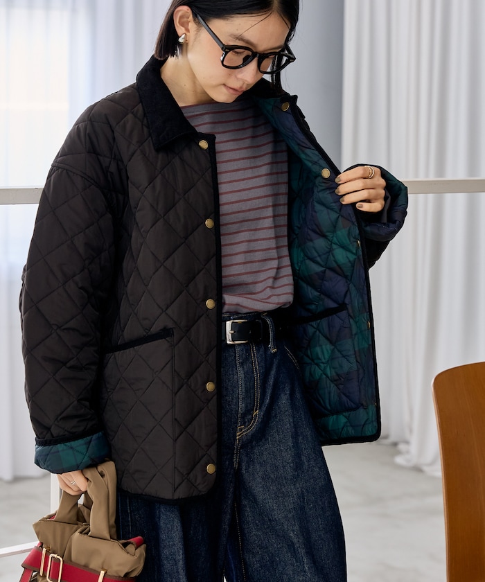 PRIMALOFT  ダイヤキルト 襟付きリバーシブルコート