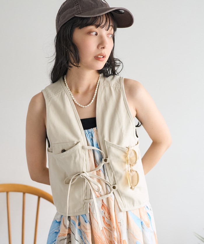 ツイル リボン ランニングベスト