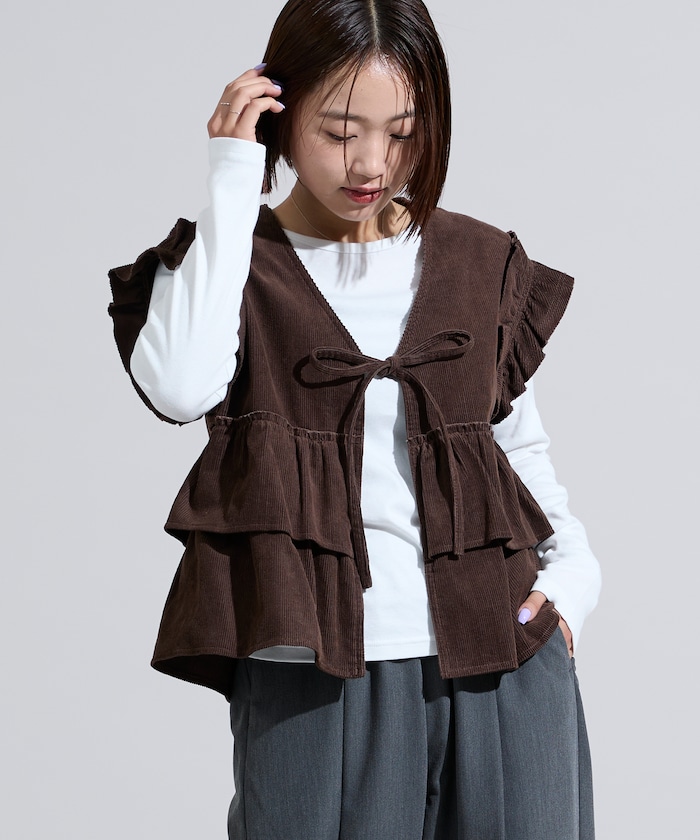 【RED KAP】 別注 フリルベスト<セットアップ対応> female 【RED KAP】 別注 フリルベスト<セットアップ対応> female