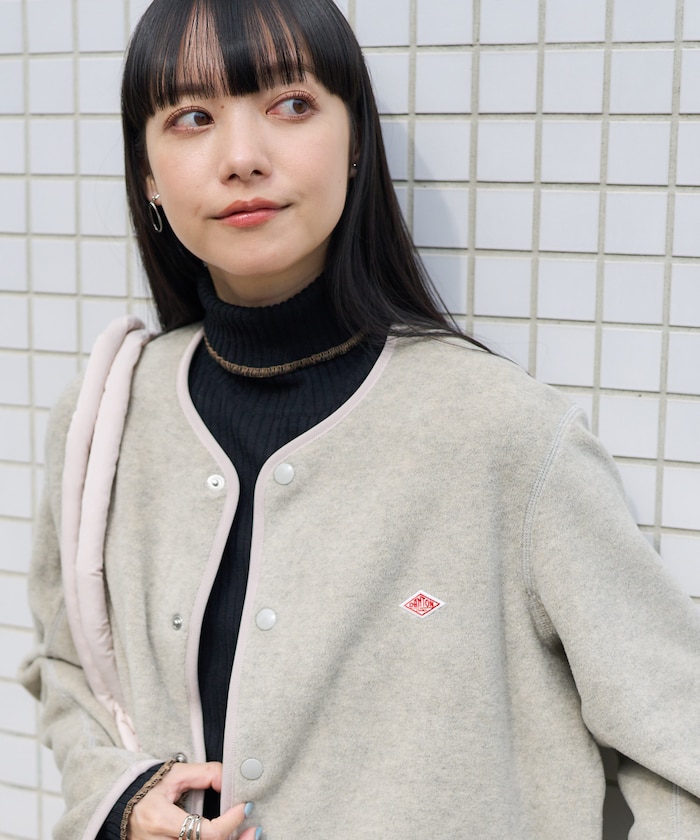 FLEECE COLLARLESS JACKET
