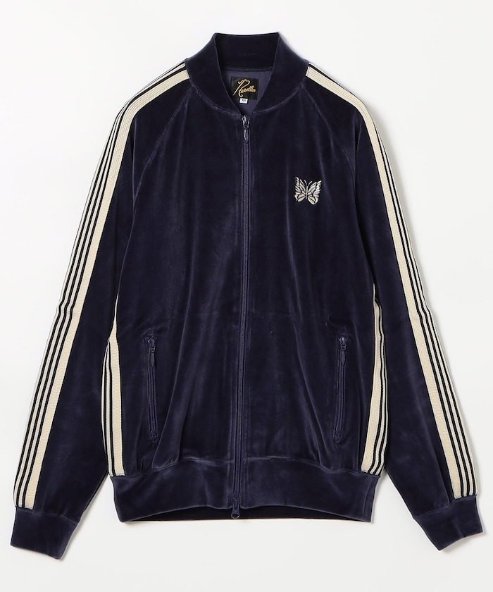 Rib Collar Track Jacket-C/PE Velour