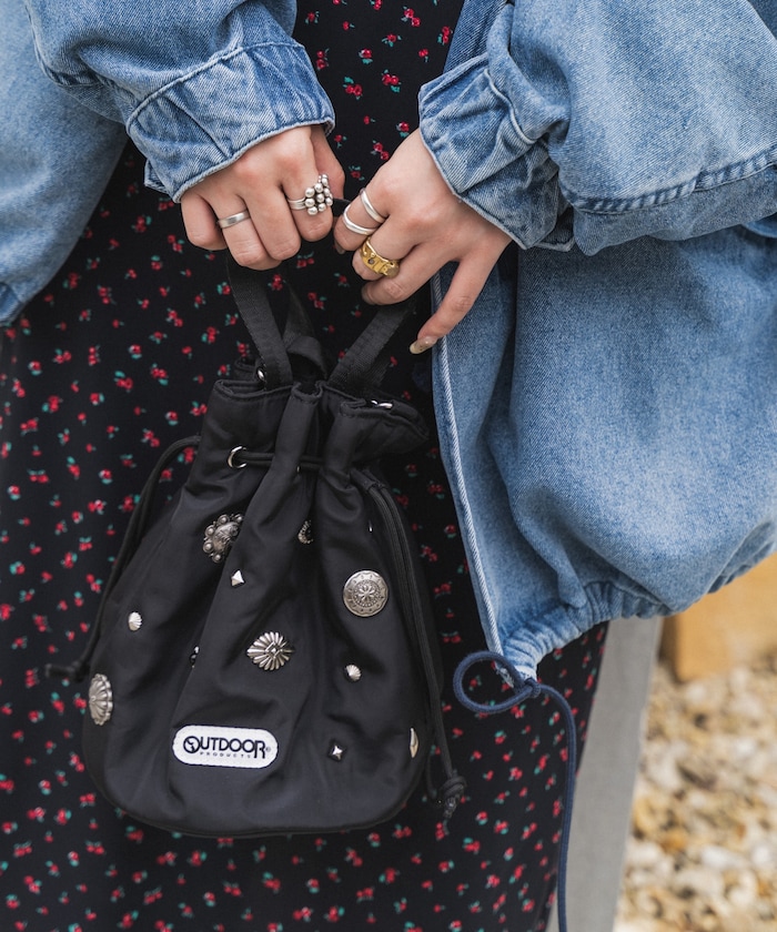 OUTDOOR PRODUCTS/別注 2WAY コンチョ 持ち手付き巾着バッグ｜Daytona