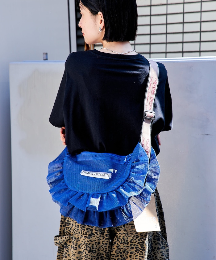 ＜新色追加＞別注 メッシュ フリル ラウンド ショルダーバッグ