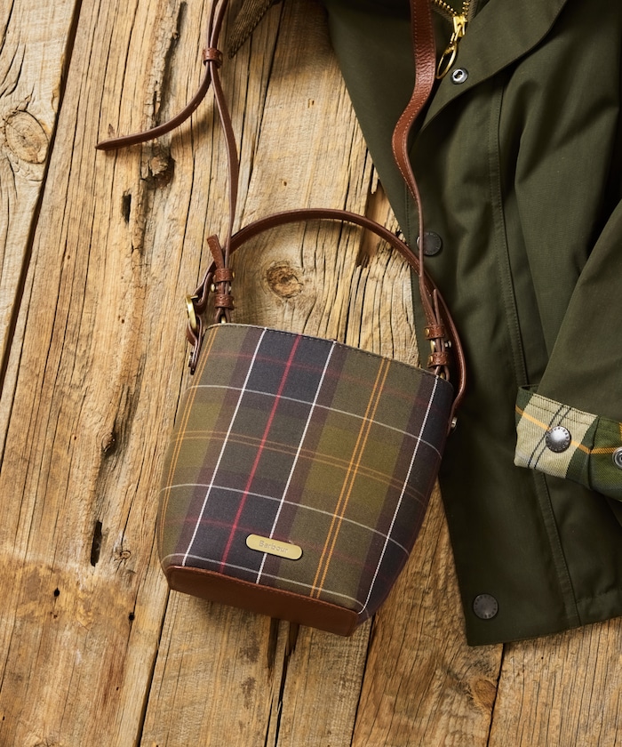 【国内販路限定 / EXCLUSIVE】barbour cedar mini tartan bucket bag