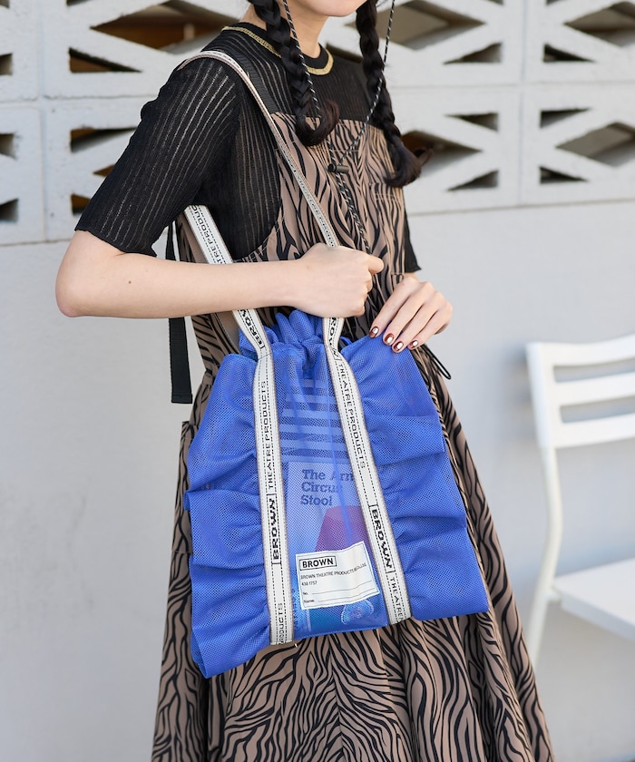 別注 メッシュフリルシューズバッグ