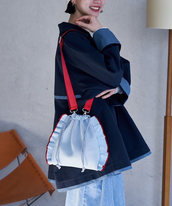 マルチウェイ 配色ニットフリルショルダーバッグ 限定展開