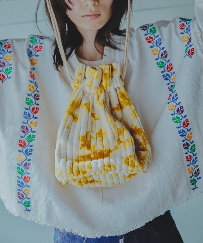 FREAK'S STOREのbeejコーデュロイタイダイドローストリングバッグ