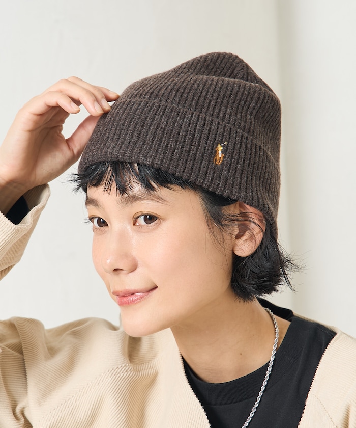 販路限定 シグネチャー ポニー ウールブレンド ビーニー