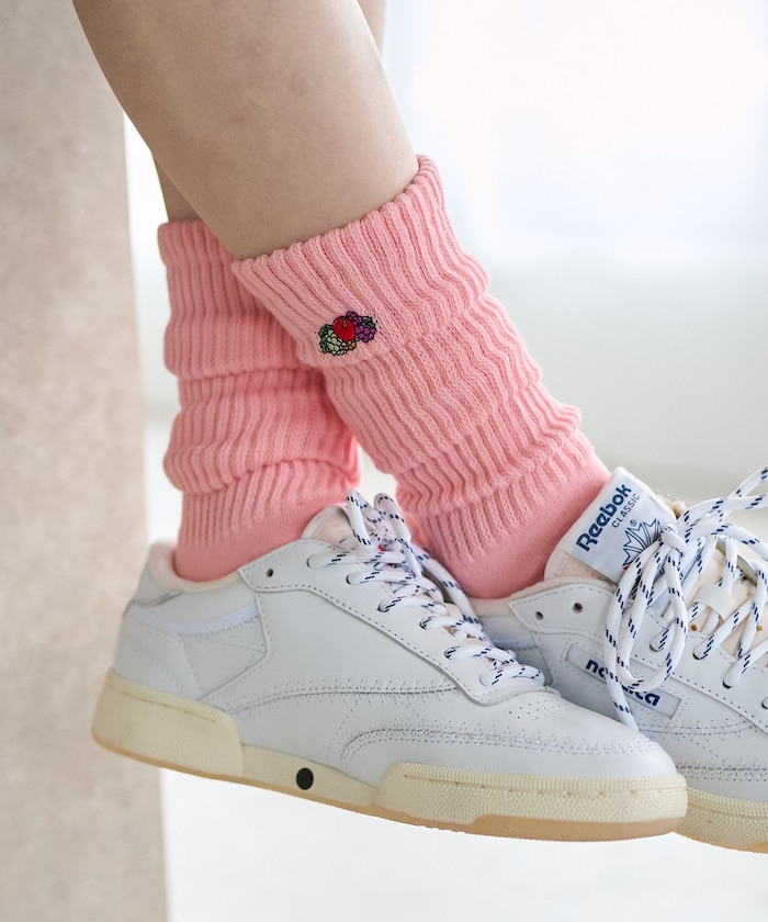 別注 3P ワンポイント刺繍 リブソックス