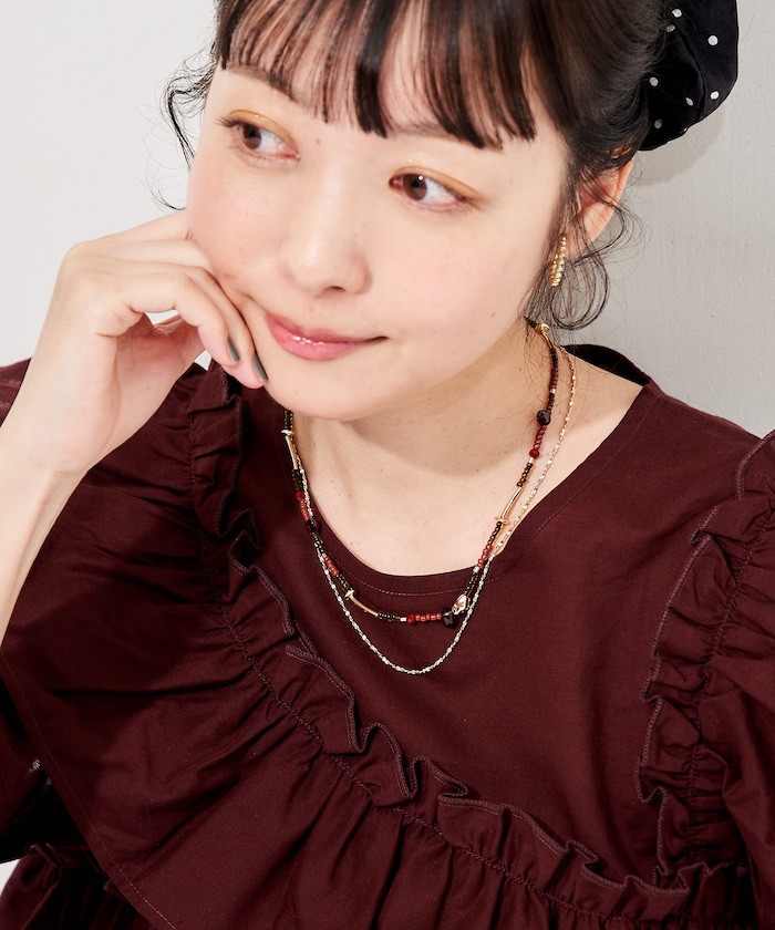 2WAY ビーズ チェーンネックレス