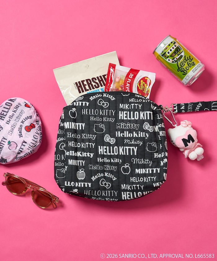【3月19日12:00～販売開始】"HELLO KITTY"総柄 キルティングポーチ