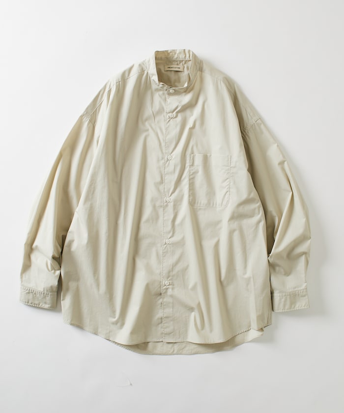 Relax Fit リラックスフィット バンドカラー シャツ 【限定展開】