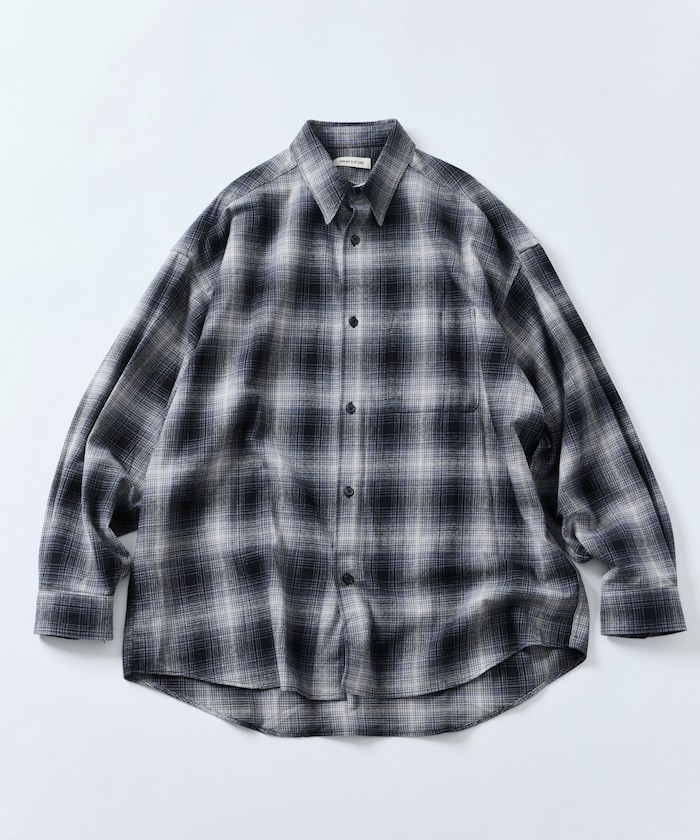 Relax Fit リラックスフィット オンブレチェック  ネルシャツ 【限定展開】