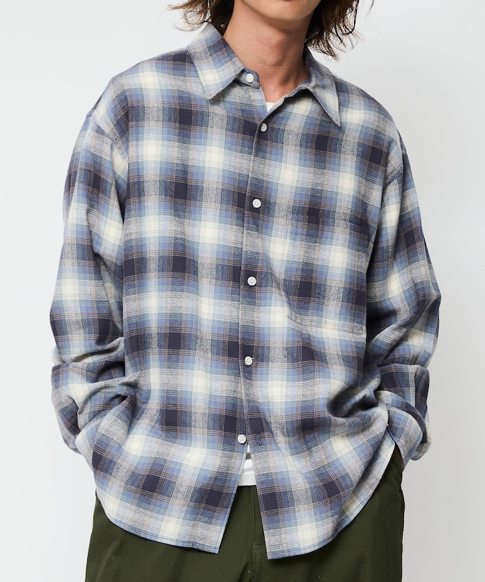 Relax Fit リラックスフィット レギュラーカラー ネル チェックシャツ 【限定展開】