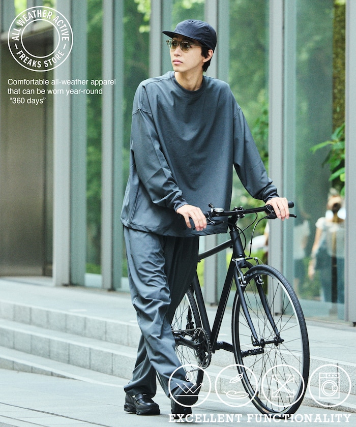 ALL WEATHER ACTIVE WEAR/オールウェザーアクティブウェア リラックスフィット パッカブルセットアップ/クルーネックPO/パンツ 【限定展開】