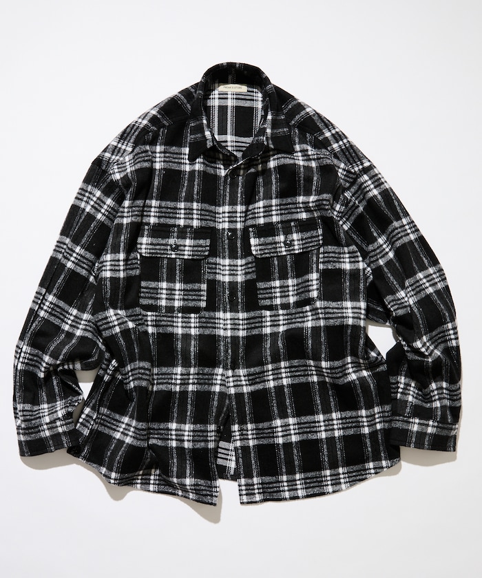 Relax Fit 寬鬆剪裁 重磅法蘭絨格紋襯衫 【限定展開】