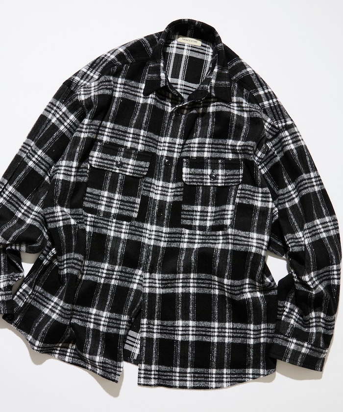 Relax Fit 寬鬆剪裁 重磅法蘭絨格紋襯衫 【限定展開】