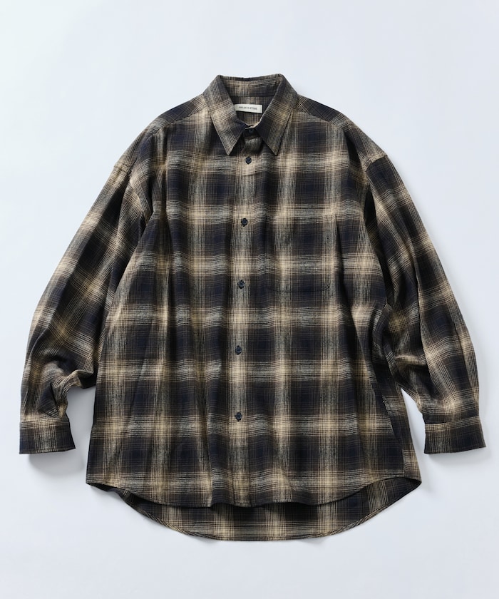 限定展開 Relax Fit リラックスフィット オンブレチェック ネルシャツ