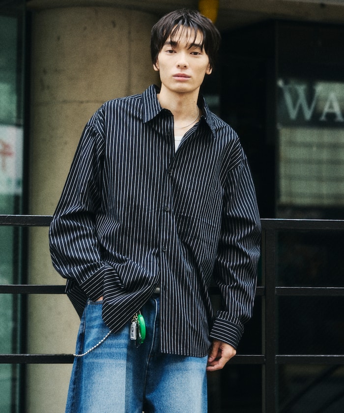 REGULAR COLLAR BOX CUT STRIPE SHIRT / レギュラーカラー ボックスカット ストライプシャツ 【限定展開】
