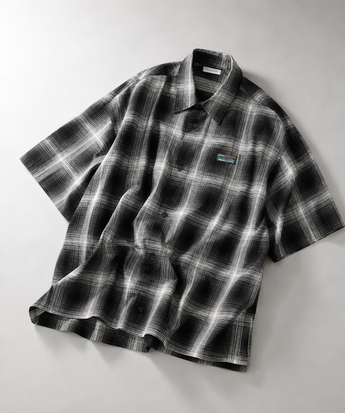 限定展開 リラックスフィット レギュラーカラー ショートスリーブ チェックシャツ