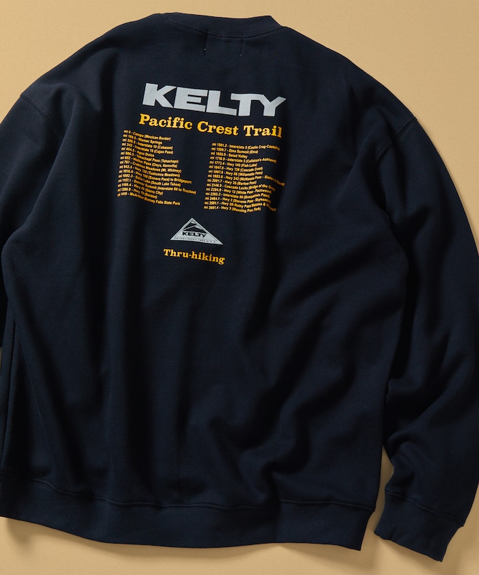 KELTY×FREAK'S STORE/ケルティ 別注 ツアーロゴ バックプリント クルーネックスウェット 【限定展開】