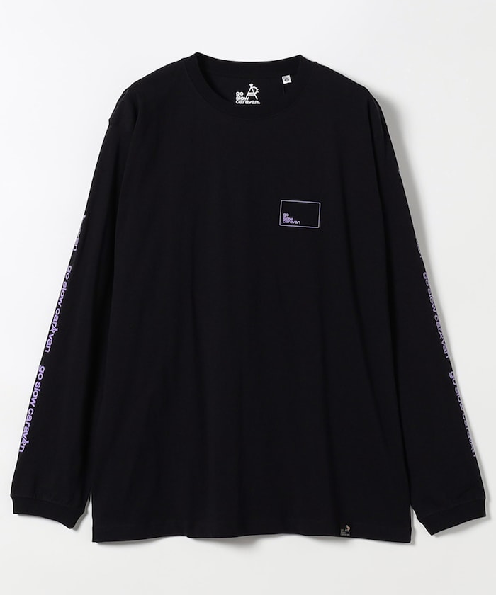 USA棉 方框LOGO 後背印花 長袖T恤