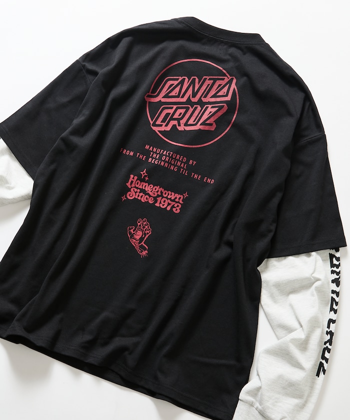 別注 サンタクルーズ レイヤード ロゴ ロングスリーブTシャツ /  SANTA CRUZ 【限定展開】