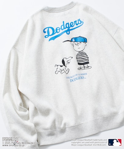 MLB×PEANUTS 別注 ビッグシルエット バックプリント クルーネックスウェット / Dodgers 【限定展開】