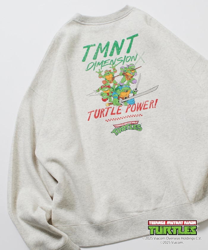 TEENAGE MUTANT NINJA TURTLES/ミュータント タートルズ 別注 ビッグシルエット バックプリント クルーネックスウェット 【限定展開】