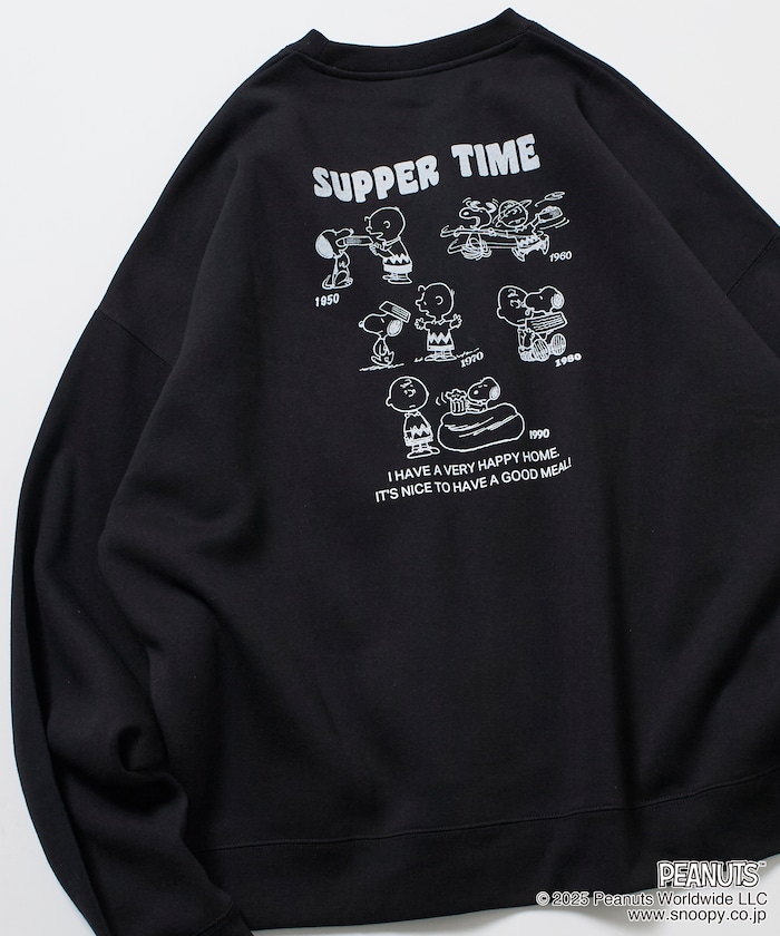 PEANUTS/ピーナッツ 別注 バックプリント クルーネックスウェット/ SUPPER 【限定展開】