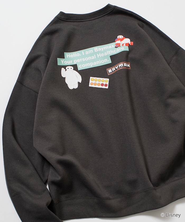 DISNEY / ディズニー ベイマックス / 別注 バックプリント クルーネックスウェット 【限定展開】