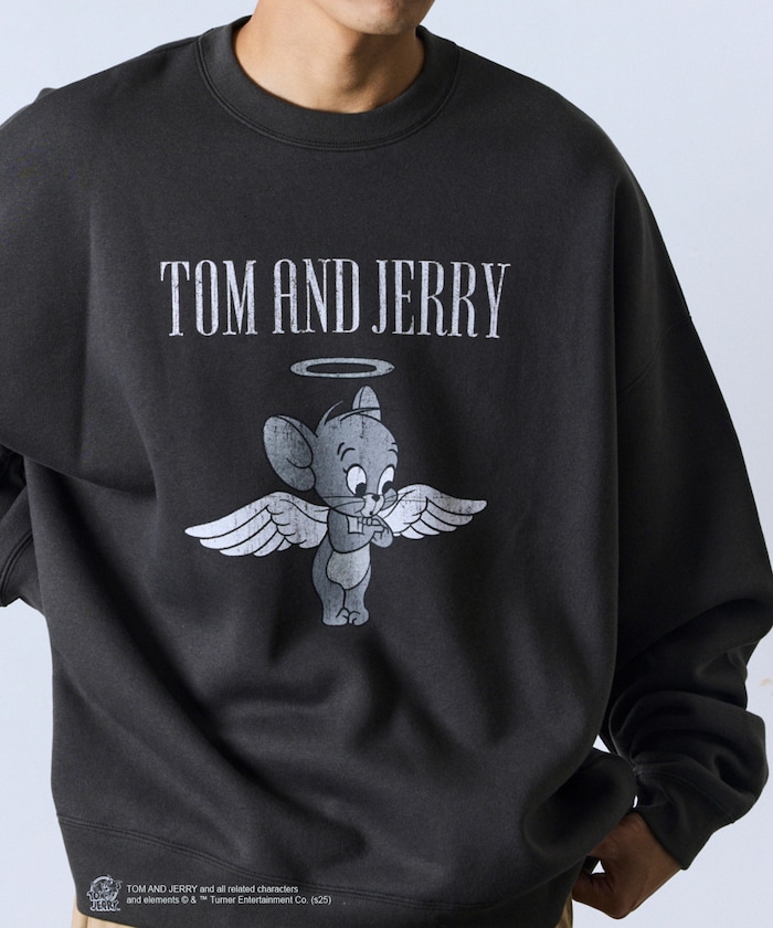 TOM and JERRY/トムとジェリー 別注 フロントプリント クルーネックスウェット 【限定展開】