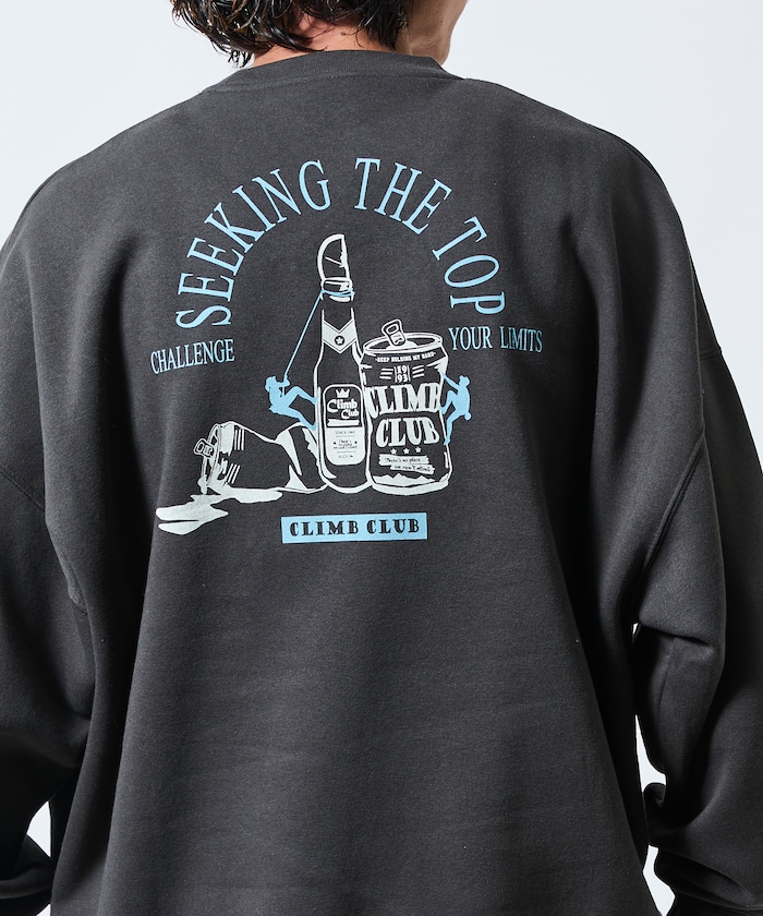 ビッグシルエット バックプリント クルーネック スウェット