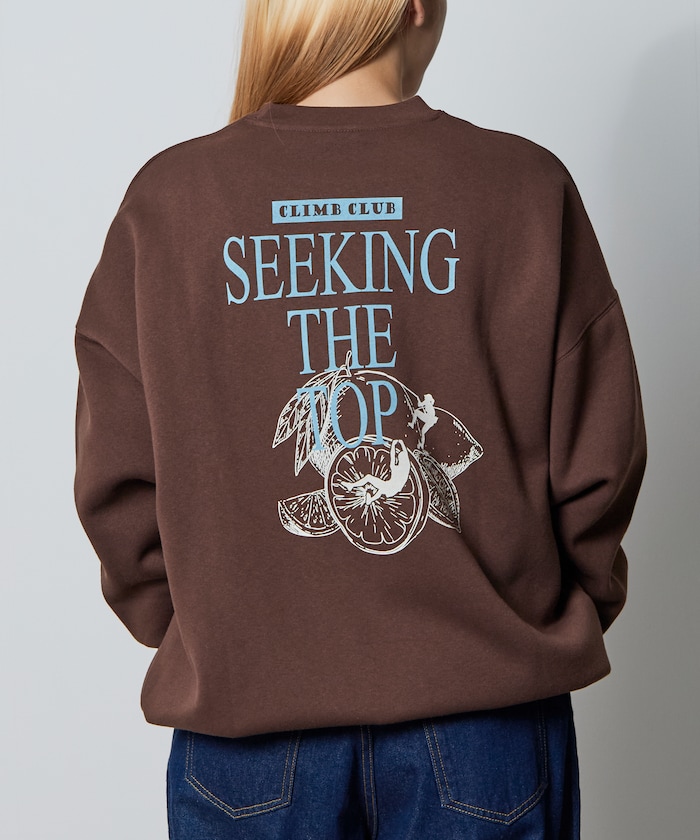 ビッグシルエット バックプリント クルーネック スウェット