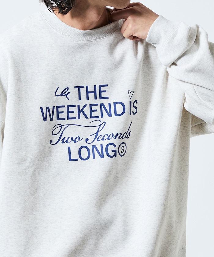 ビッグシルエット フロントプリント クルーネック スウェット / THE WEEKEND 【限定展開】