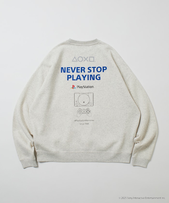 ビッグシルエット ロゴバックプリント クルーネック スウェット / PlayStation 【限定展開】