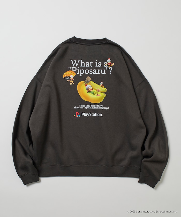 ビッグシルエット バックプリント クルーネック スウェット / PlayStation サルゲッチュ 【限定展開】