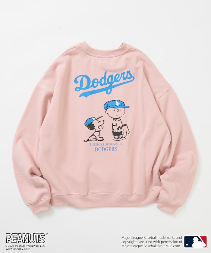 PEANUTS×MLB 別注 寬版後印花大學T / 道奇隊