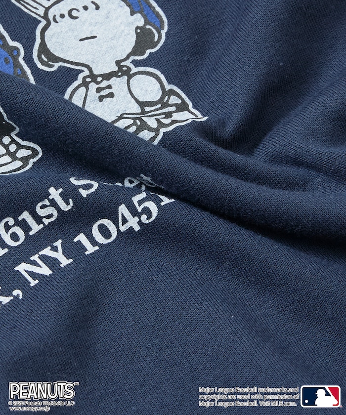 PEANUTS×MLB 別注 寬版後印花大學T / 洋基隊