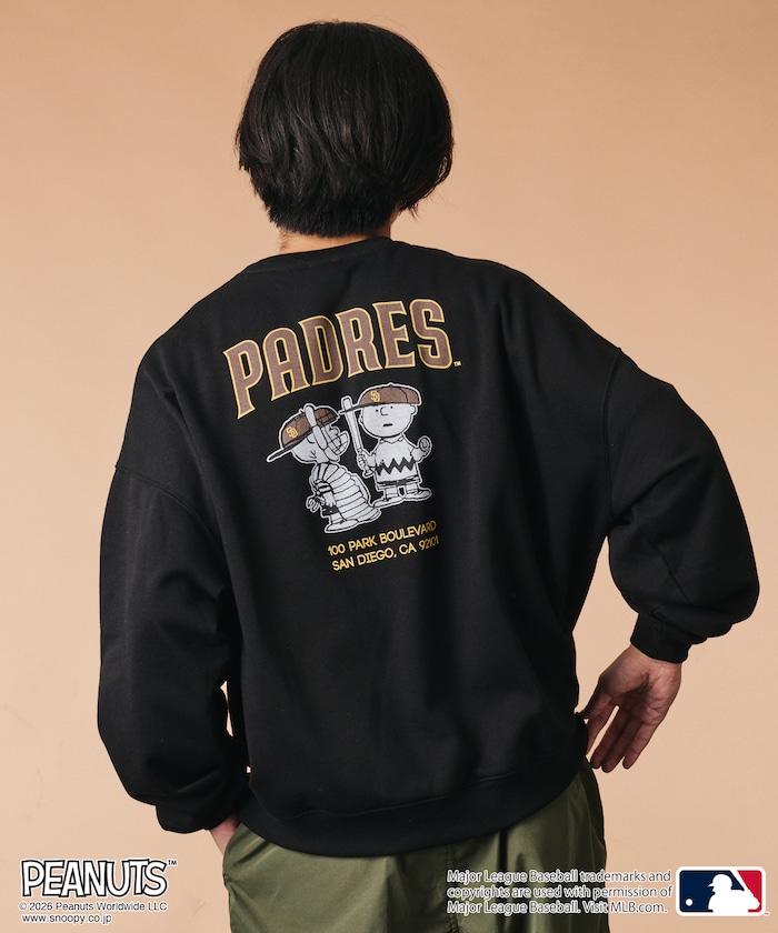 PEANUTS×MLB 別注 ビッグシルエット バックプリント スウェット / PADRES 【限定展開】
