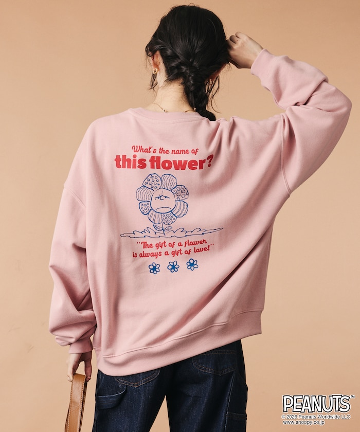 PEANUTS 別注 ビックシルエット フラワー スウェット 【限定展開】