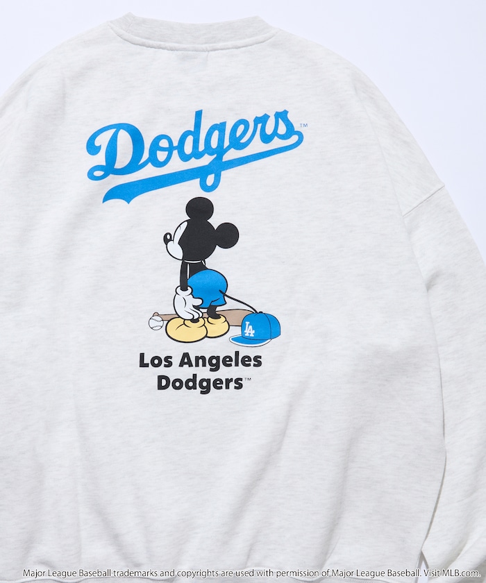 Mickey×Dodgers 別注 ビックシルエット クルーネック スウェット 【限定展開】