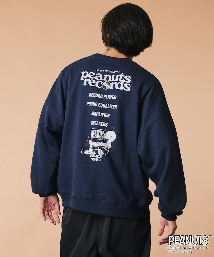 PEANUTS 特別定制 寬鬆版型 黑膠唱片大學T