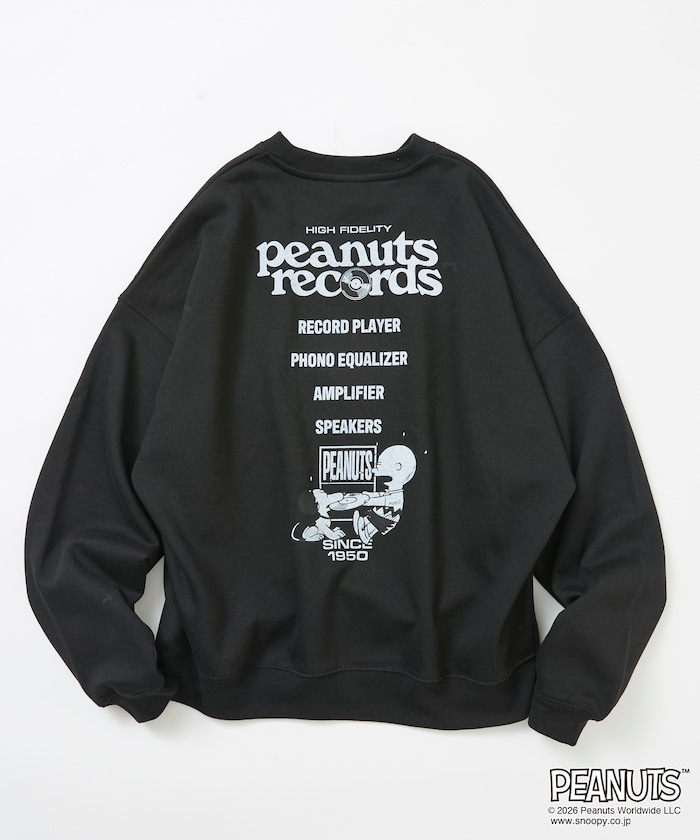 PEANUTS 特別定制 寬鬆版型 黑膠唱片大學T