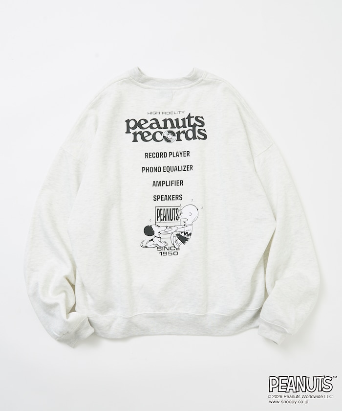 PEANUTS 特別定制 寬鬆版型 黑膠唱片大學T