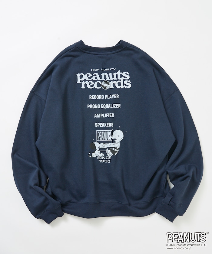 PEANUTS 特別定制 寬鬆版型 黑膠唱片大學T